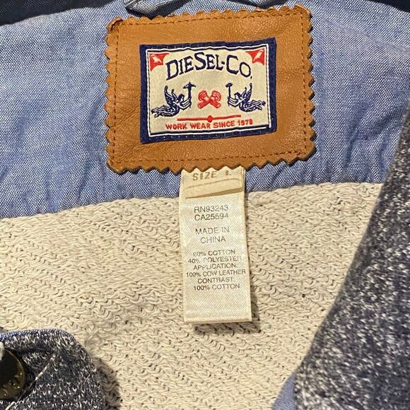 Diesel Co Navy Cream Men's Lightweight Jacket Sweater Size Large - Picture 9 of 11